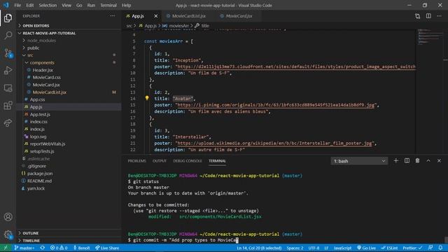 React movie app 05 - PropTypes et CSS sur MovieCardList смотреть онлайн