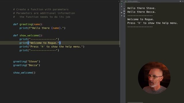 Python | Functions - with parameters (14/29) смотреть онлайн
