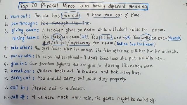 Top 10 Phrasal Verbs with totally different meaning || English Learning tutorial in Bangla смотреть онлайн