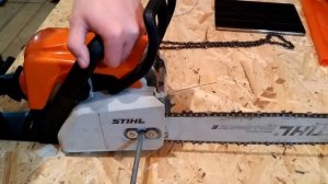 как натянуть цепь на бензопиле|stihl мс180|правильная натяжка цепи☝️
