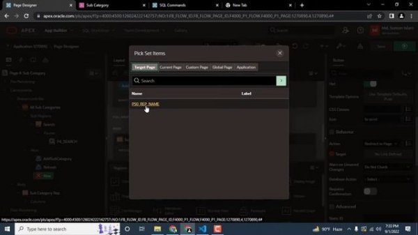 #9 Passing values from one page to another in Oracle APEX and used in report URL
