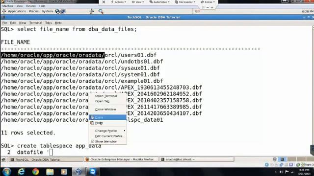 Oracle DB - Create Tablespace смотреть онлайн