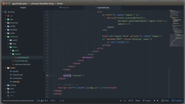 #5 Blog - Laravel создание авторизации и как работает MVC | Создание блога | Laravel 5.6 | смотреть онлайн