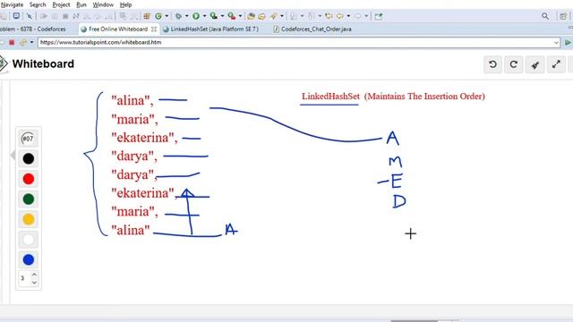 Codeforces Chat Order Problem Solved Using LinkedHashSet Examples Explained With Whiteboardin смотреть онлайн