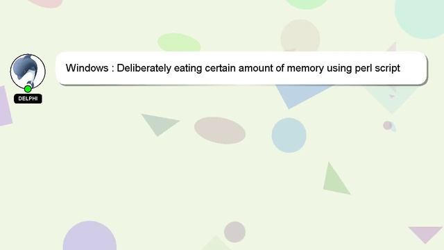 Windows : Deliberately eating certain amount of memory using perl script смотреть онлайн
