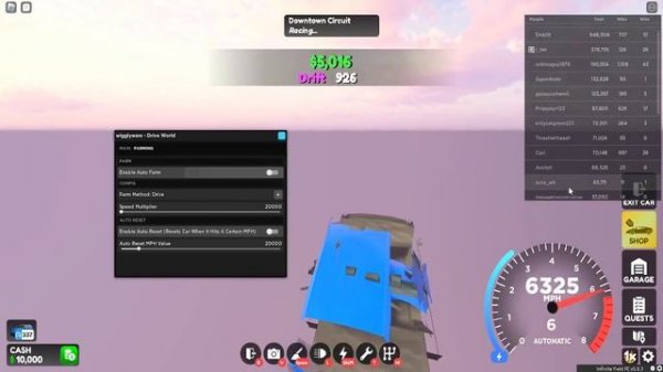 [Roblox] Drive World Script & Fast Auto-farm & pastebin