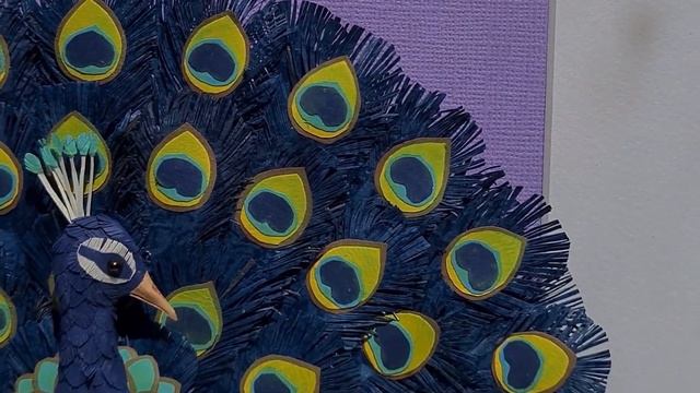 Квиллинг картина Павлин. Quilling Peacock