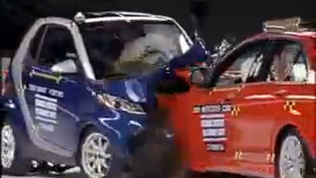 IIHS - Demonstration of the influence of vehicles size in the crashes смотреть онлайн