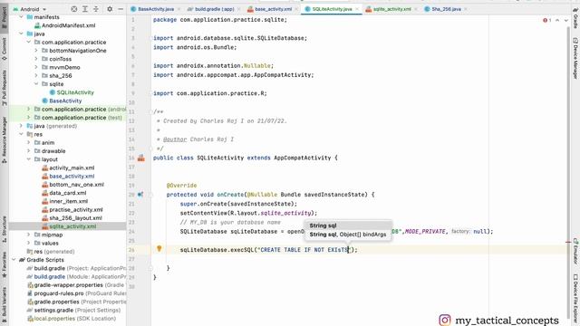 SQLite Database in android studio, local database create , update, fetch data in android studio. смотреть онлайн