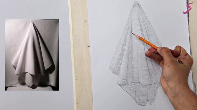 Онлайн урок по рисунку «Драпировка» | Как нарисовать драпировку поэтапно смотреть онлайн