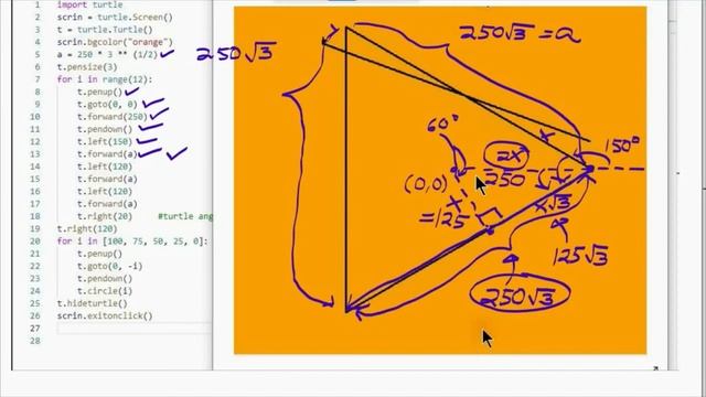 Python Turtle Code: Rotating Triangle 3 смотреть онлайн