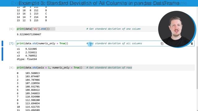 Standard Deviation in Python (5 Examples) | List, DataFrame Column & Row | std & groupby Functions смотреть онлайн