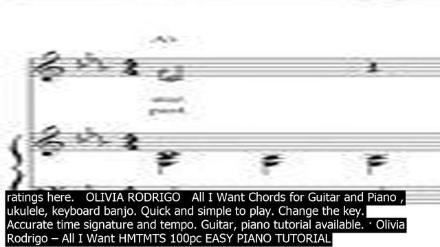 All i want piano chords easy olivia rodrigo read download and print in pdf or midi free смотреть онлайн