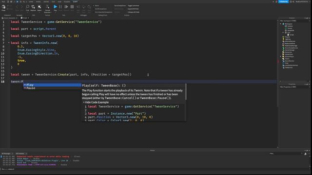 Roblox Studio Tutorial 1 - TweenService and it's Functions смотреть онлайн
