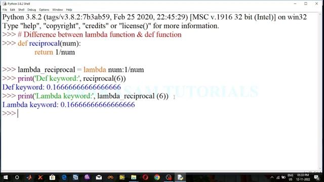 Lambda keyword and def keyword difference смотреть онлайн