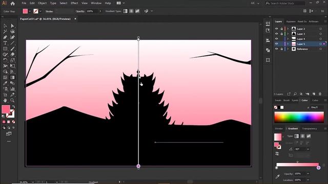 Pagoda Tower - Paper Cut Illustration in Adobe Illustrator | Timelapse | Lightbox | Artideus смотреть онлайн