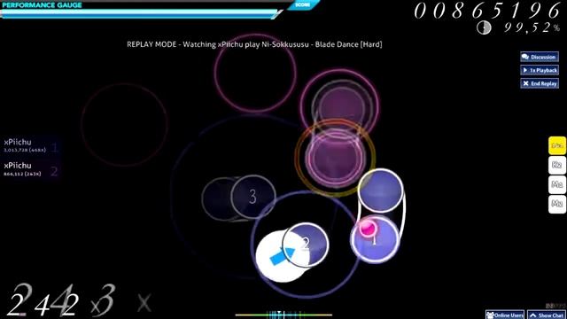 【Osu】- Ni-Sokkususu - Blade Dance - 【Hard】 смотреть онлайн