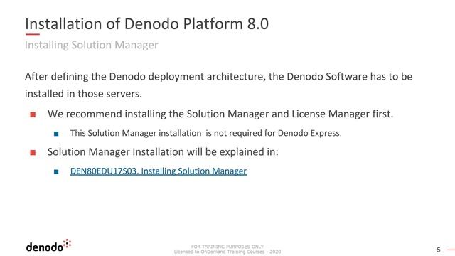 Denodo 8.0 Installation (Course Overview) смотреть онлайн