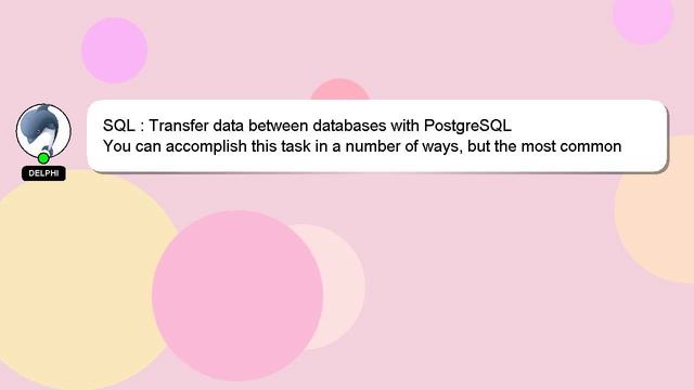 SQL : Transfer data between databases with PostgreSQL смотреть онлайн