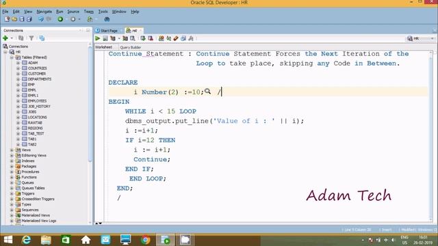 CONTINUE Statement in PL/SQL смотреть онлайн