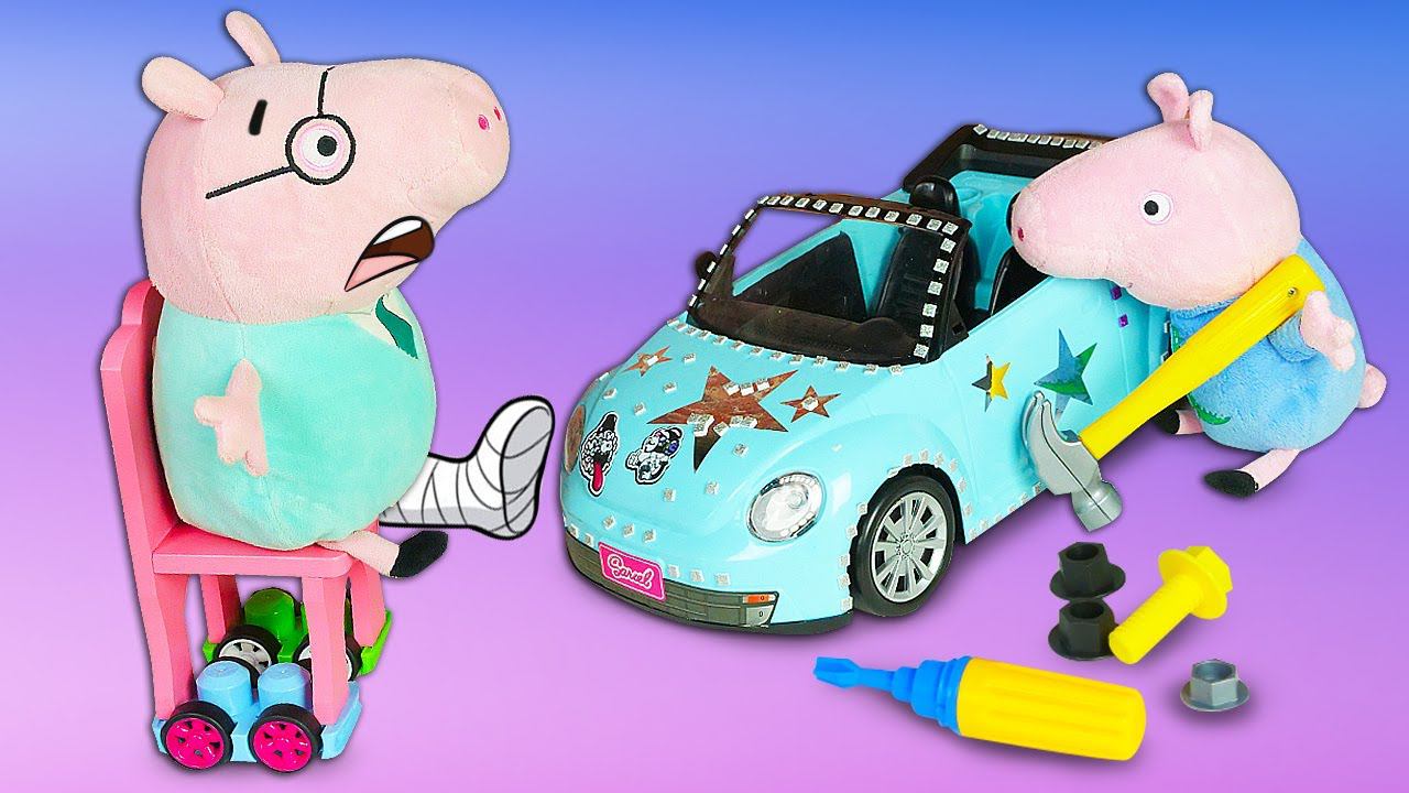 Пеппа и Джордж сделали папе стул на колесиках - Мягкие игрушки Свинка Пеппа на русском языке смотреть онлайн