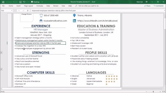 Resume Template - 5 Different Resume Formats in Excel смотреть онлайн