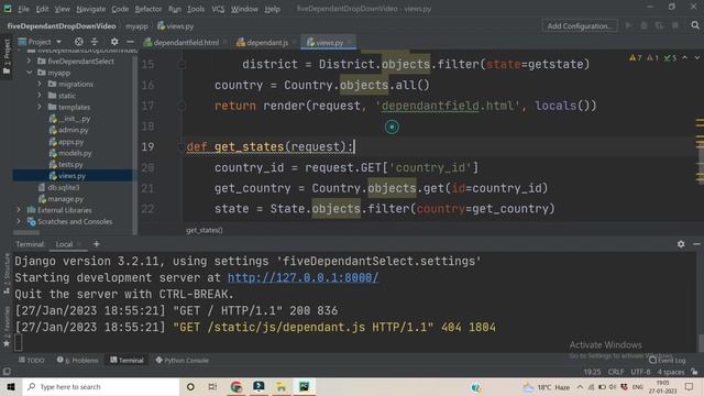 5 Level Dependant/Chained DropDownList in Python Django Ajax | In Hindi смотреть онлайн