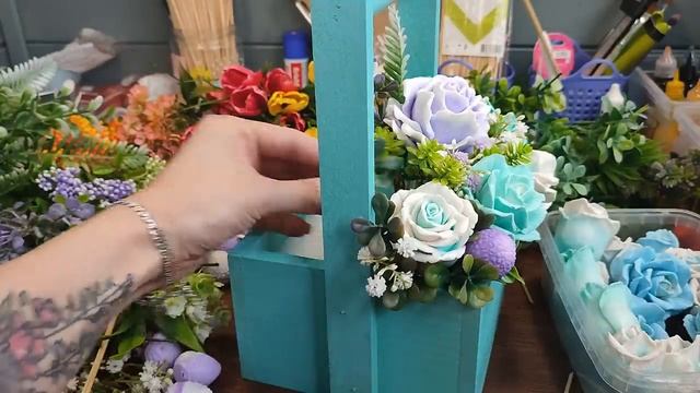 Букет из мыла в деревянном ящике ? Мыльные букеты от ТакКруто смотреть онлайн