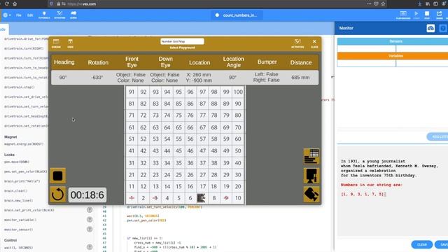 Find all numbers in a string (Python VEXCode VR) смотреть онлайн
