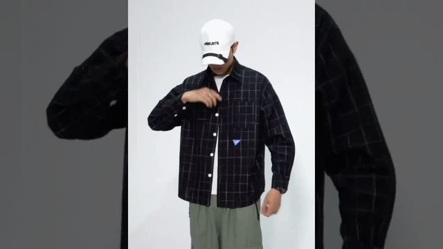 Aolamegs клетчатые рубашки для мужчин в японском стиле ретро однотонная рубашка пальто повседневная смотреть онлайн