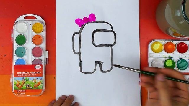 Рисуем АМОН АС девочку AMONG US - девочка от РыбаКит смотреть онлайн