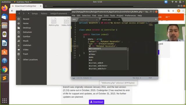 Tutorial Pemrograman Framework menggunakan Codeigniter bagi #Pemula смотреть онлайн