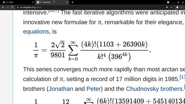 calculating pi by the Ramanujan formula смотреть онлайн
