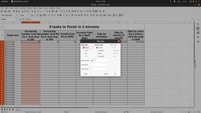 How to use Fill Series for higher working speed – LibreOffice Calc смотреть онлайн