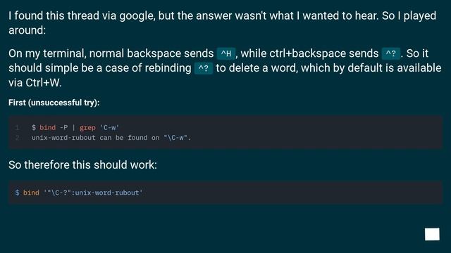 Bash: can I set Ctrl-Backspace to delete the word backward? смотреть онлайн