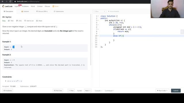 Sqrtx | Leetcode | Easy Problems | C++ | Day 16 смотреть онлайн