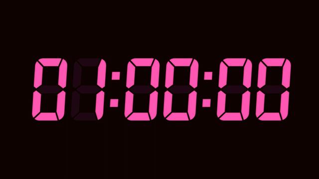 2 Hour Digital Countdown Timer | Dark Background | Fuchsia Pink Text | No Sounds