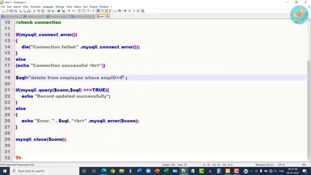 Delete record in MYSQL Database смотреть онлайн