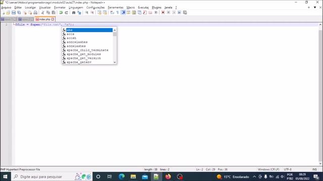 PHP Módulo 2: Aula #29 - fopen, fclose смотреть онлайн