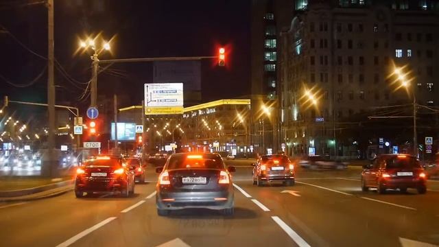 Москва, Садовое кольцо ночью 09-07-2016 смотреть онлайн