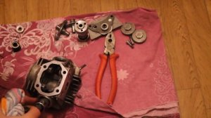 разборка и сборка головы цилиндра от мопеда альфа