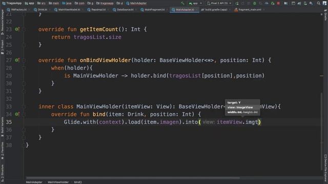 Como crear una app de tragos - RecyclerView - Parte 3 смотреть онлайн