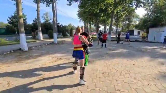 Тренировка на улице по тайскому боксу г.Анапа. смотреть онлайн