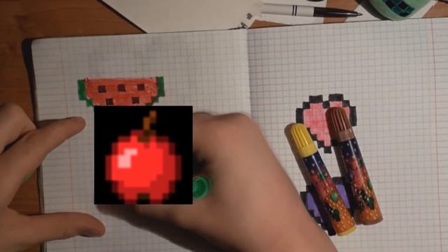 Рисуем по клеточкам предметы из МАЙНКРАФТА! смотреть онлайн
