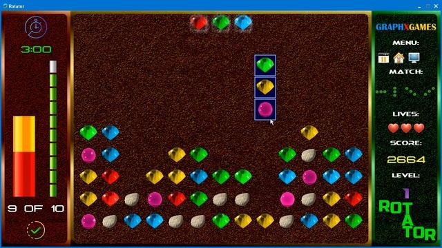 Rotator: gameplay in match3 classic mode смотреть онлайн