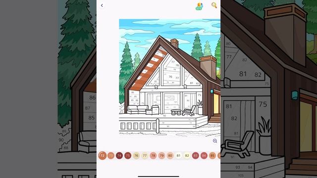 Hey Color With me Cabin in the Forest with Flowers Paint by Numbers App #coloring #relaxing #vacay смотреть онлайн