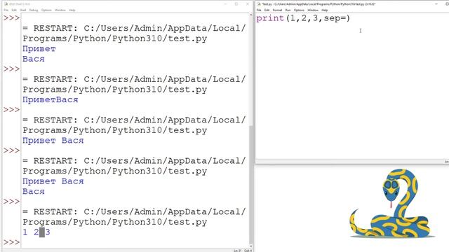 Оператор вывода print() и его параметры end и sep | Python с Нуля | Урок 3 смотреть онлайн