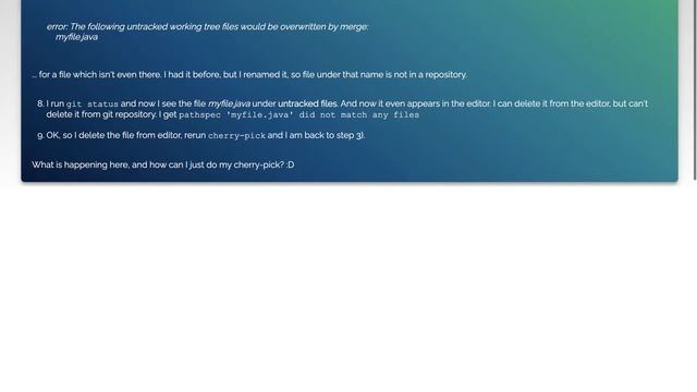 git: unable to cherry pick смотреть онлайн