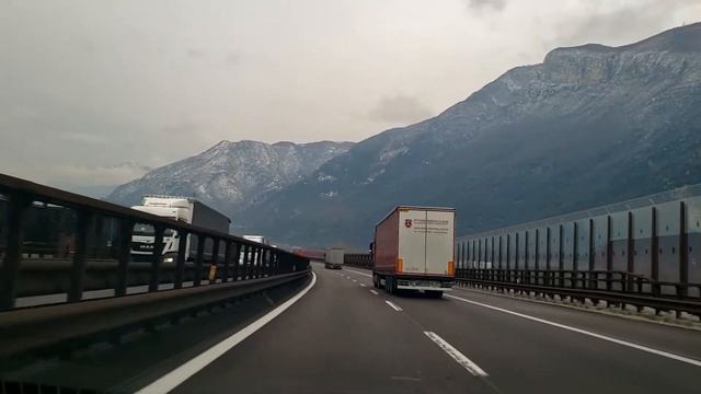 Driving from Verona to Bolzano in the Winter (Trentino, Italy) смотреть онлайн