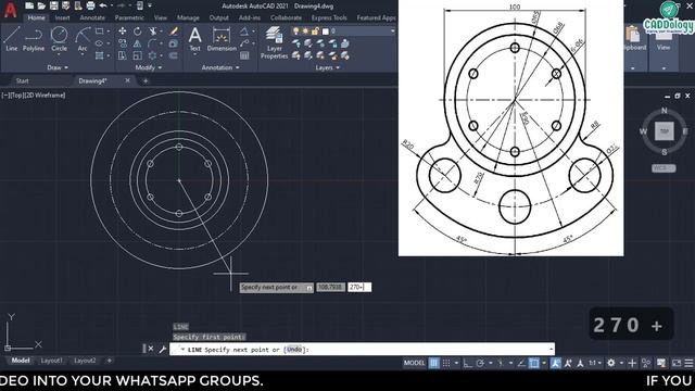 #EX.6 #2D EXERCISE IN AUTOCAD 2021 смотреть онлайн